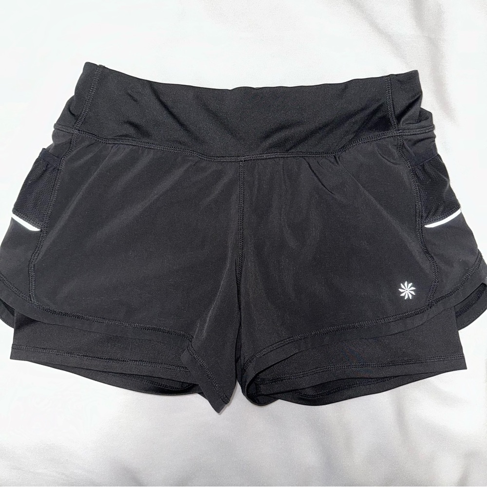 Athleta running shorts size small black